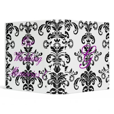 Damask purple initial Binder