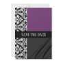 Damask Purple Save The Date Card Personalized Invite