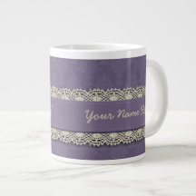 Damask Purple Tone on Tone Extra Large Mug