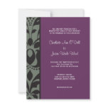 damask purple; wedding personalized announcement