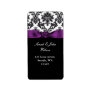 damask purple wedding custom address label