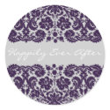 Damask Purple Wedding stickers by WeddingInvitations Damask Purple Wedding stickers