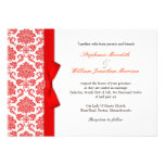 Damask Red Bow Wedding Invitation