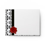 DAMASK RED WAX SEAL MONOGRAM ENVELOPES