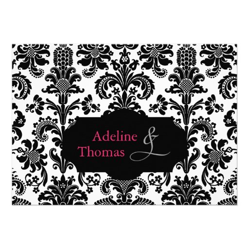 Damask Rehearsal Dinner : Invitation