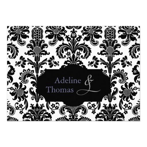 Damask Rehearsal Dinner : Invitation