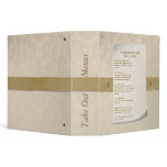 Damask Resturant Take Out Menus Binder