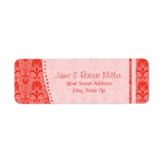Damask Return Address Labels:Orange label