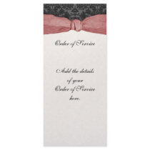 Damask Ribbon Wrapped Order of Service - Copper Rack Cards