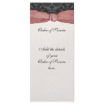 Damask Ribbon Wrapped Order of Service - Copper Rack Cards