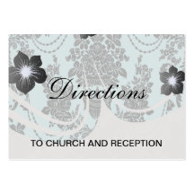 damask roses light blue and black.ai business card template