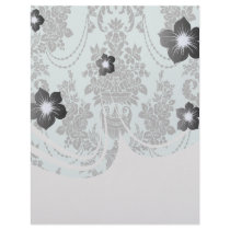 damask roses light blue and black.ai letterhead template