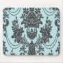 damask roses light blue and black mousepads