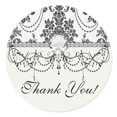 damask roses white and black sticker