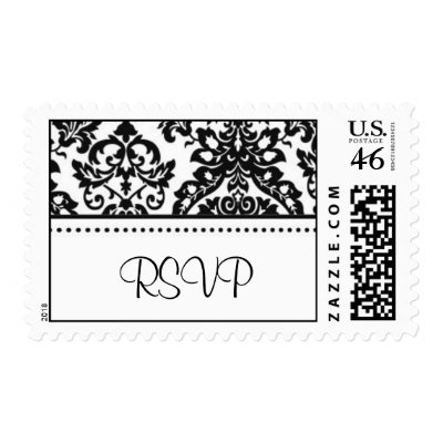 Damask RSVP Postage Stamps