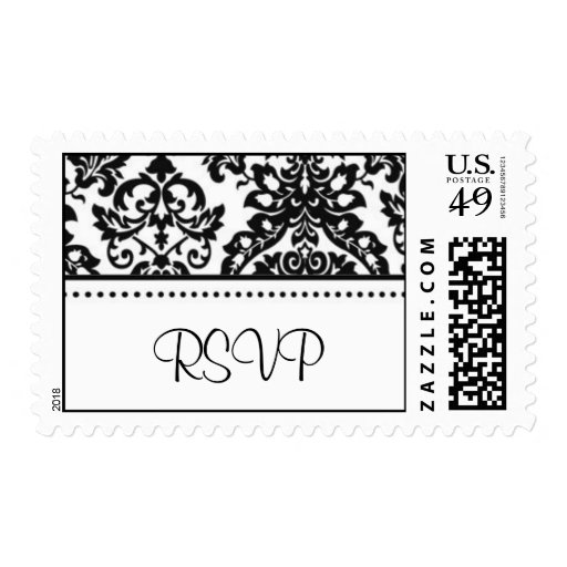 Damask RSVP Postage Stamps Zazzle