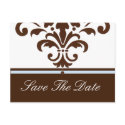 Damask Save The Date ! - Customized postcards
