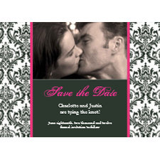 damask; save the date invitation