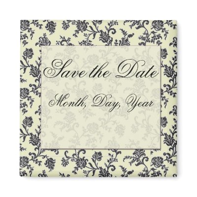 Damask Save the Date Magnet