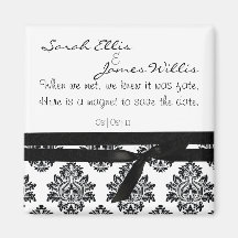 damask save the date magnet