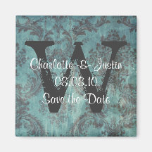 damask; save the date magnets