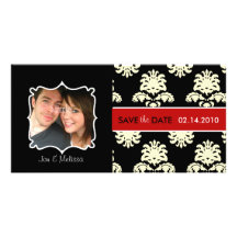 Damask Save the Date photo cards