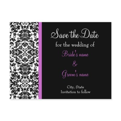 Damask Save the Date Postcard