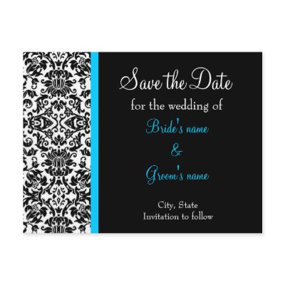 Damask Save the Date Postcards