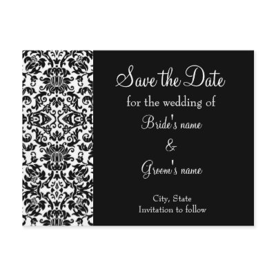 Damask Save the Date Post Cards