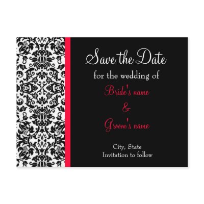 Damask Save the Date Post Cards