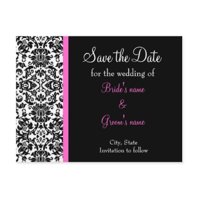 Damask Save the Date Postcard