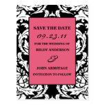 Damask Save the Date Postcards