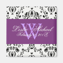 Damask Save the Date Wedding, Magnets