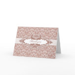 Damask & Scroll Frame Thank You card (Pink)
