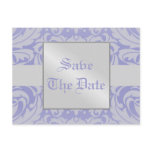 Damask Scroll Ribbon Box Save The Date Postcard