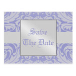 Damask Scroll Ribbon Box Save The Date Postcard
