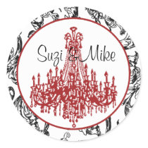 Damask Seals with Red Chandelier stickers by pauletteparis Damask Seals with Red Chandelier stickers