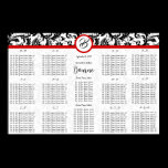 Damask Seating Chart Table Numbers - Alphabetical