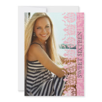 Damask See Through Photo Invitation