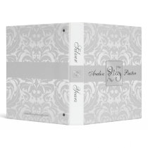 Damask Silver Anniversary Wedding Album Binder