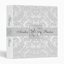 Damask Silver Anniversary Wedding Album Binder