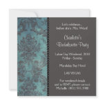 damask silver; bachelorette personalized invitation
