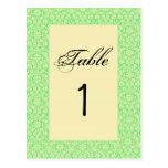 Damask Special Occasion Table Number Card Post Card