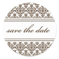 damask sticker, save the date