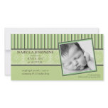 Damask & Stripes Lime Green Birth Announcement photo cards