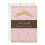 Damask Sweet 16/ tiara/pink/chocolate Invitations