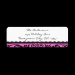 Damask Swirl Black & Bright Pink Address Labels