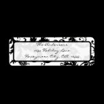Damask Swirl Black & White Return Address Labels