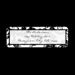Damask Swirl Black & White Return Address Labels