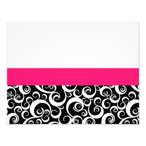 Damask Swirl Rehearsal Dinner Card in Hot Pink Personalized Invitations
